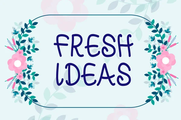 Handwriting Text Fresh Ideas Business Concept Thought Suggestion Possible Course — Fotografia de Stock