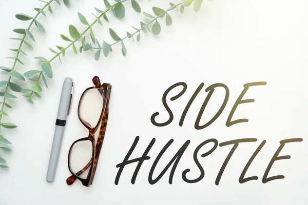 Text Sign Showing Side Hustle Conceptual Photo Way Make Some — Stock Photo, Image