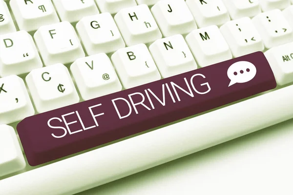 Text Caption Presenting Self Driving Internet Concept Autonomous Vehicle Ability — Fotografia de Stock