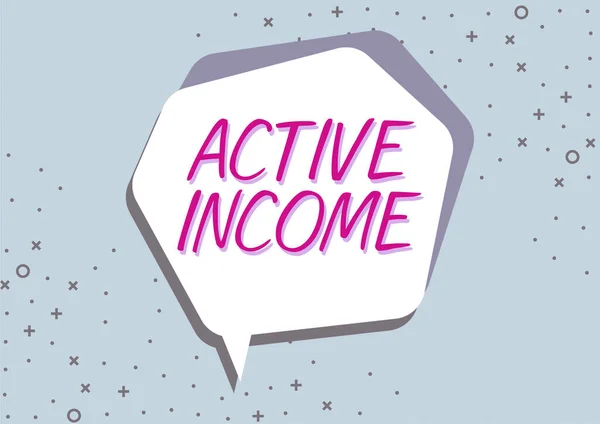 Text Caption Presenting Active Income Business Showcase Royalties Salaries Pensions — Fotografia de Stock