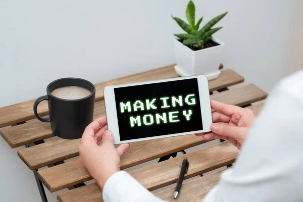 Text Showing Inspiration Making Money Internet Concept Giving Opportunity Make — Stockfoto