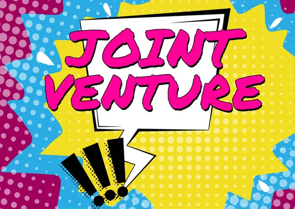 Text Sign Showing Joint Venture Business Concept Collaboration Arrangement Parties — Foto Stock