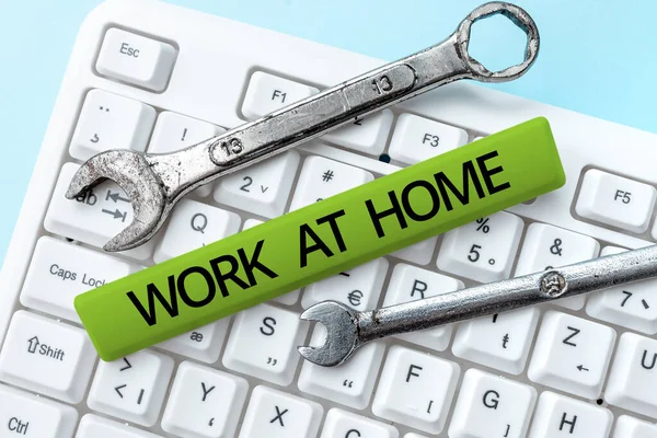Text Sign Showing Work Home Word Freelance Job Working Your — Stock fotografie