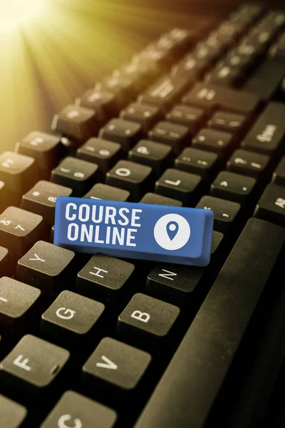 Conceptual display Course Online, Word for eLearning Electronic Education Distant Study Digital Class -49003