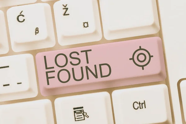 Text Caption Presenting Lost Found Word Written Things Left May — Fotografia de Stock