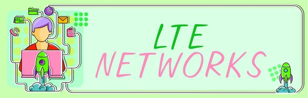 Writing Displaying Text Lte Networks Business Showcase Fastest Network Connection — Stok fotoğraf