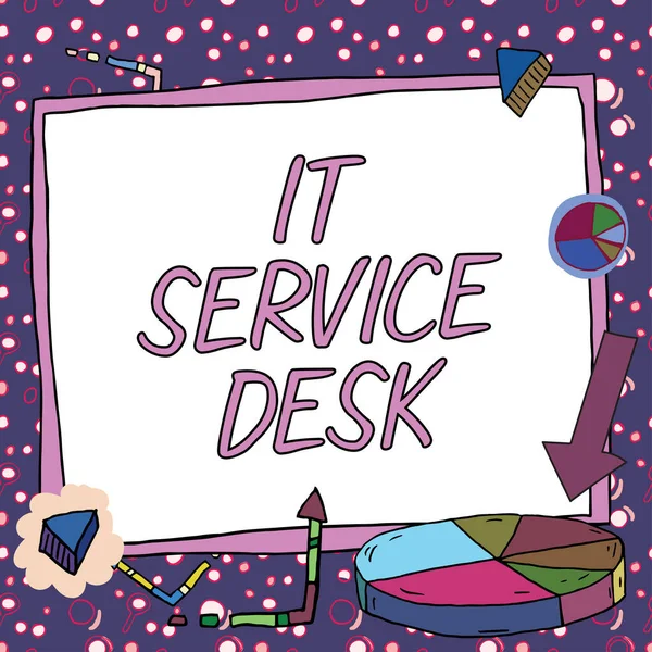 Inspiration Showing Sign Service Desk Word Technological Support Online Assistance — Stockfoto