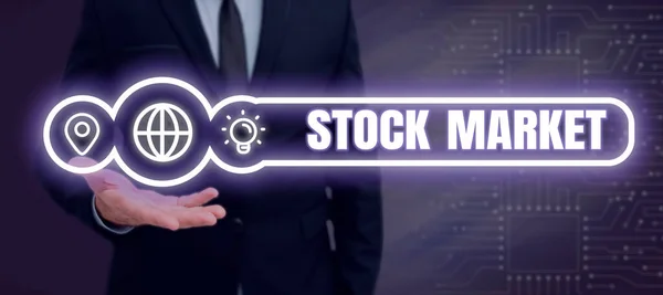 Text Showing Inspiration Stock Market Word Particular Market Stocks Bonds — Stok fotoğraf