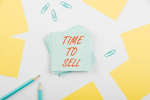 Text Sign Showing Time Sell Business Showcase Right Moment Selling — 스톡 사진