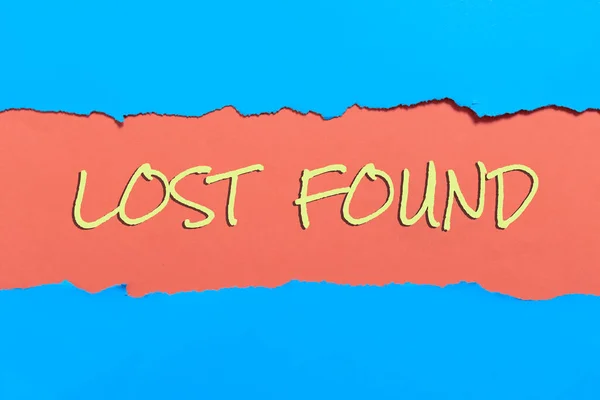Text Sign Showing Lost Found Business Approach Things Left May — Stock fotografie