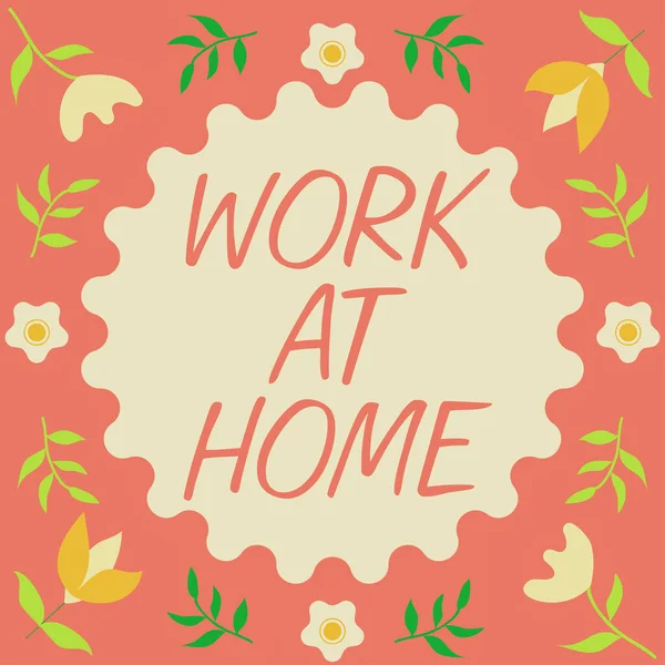 Концептуальный Заголовок Work Home Концептуальные Фото Фрилансер Работа Над Вашим — стоковое фото