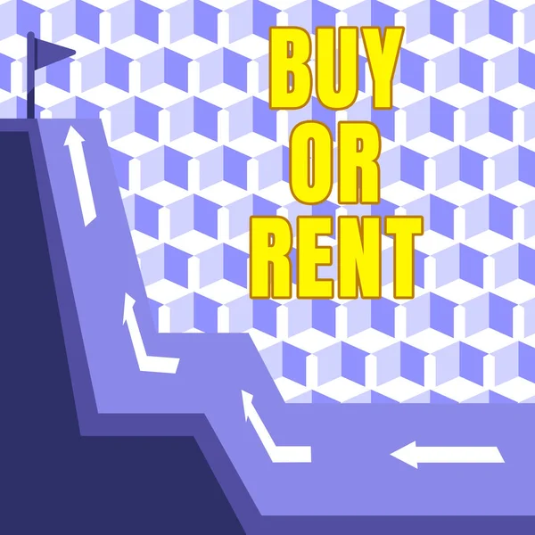 Conceptual Caption Buy Rent Word Doubt Owning Something Get Rented — Stockfoto