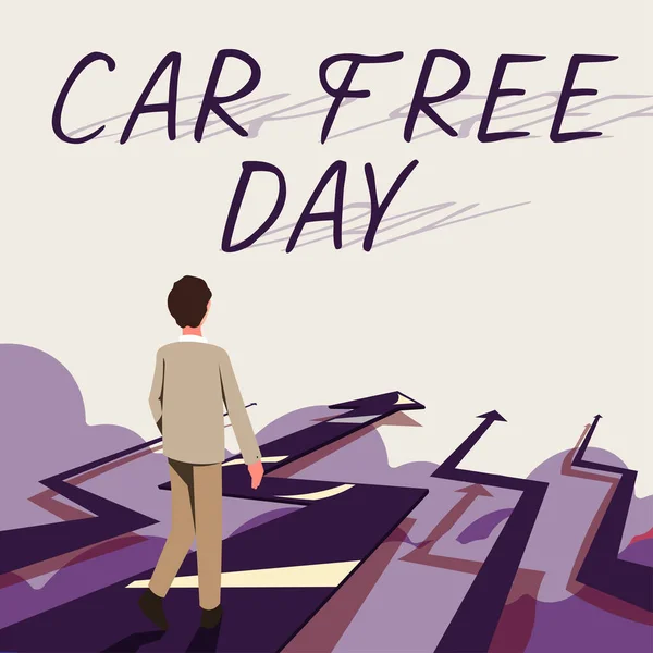 Writing Displaying Text Car Free Day Internet Concept Environment Protection — ストック写真