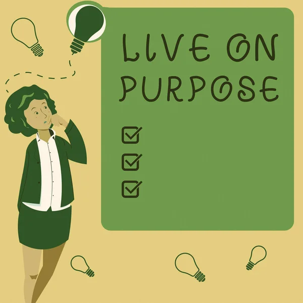 Conceptual Caption Live Purpose Business Showcase Have Goal Mission Motivation — Zdjęcie stockowe