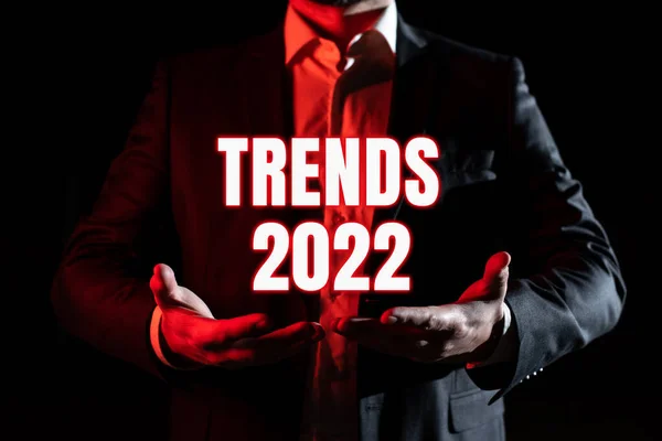 Inspiration Showing Sign Trends 2022 Business Approach Upcoming Year Prevailing — Stock Fotó