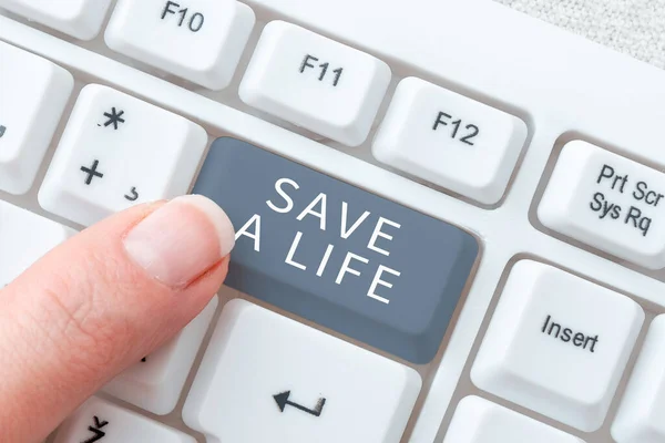 Text Showing Inspiration Life Business Concept Help Assistance Saving Someone —  Fotos de Stock