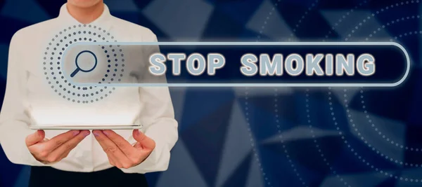 Conceptual Display Stop Smoking Business Concept Discontinuing Stopping Use Tobacco — Stockfoto