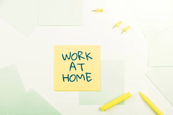 Text Sign Showing Work Home Business Showcase Freelance Job Working — Fotografia de Stock