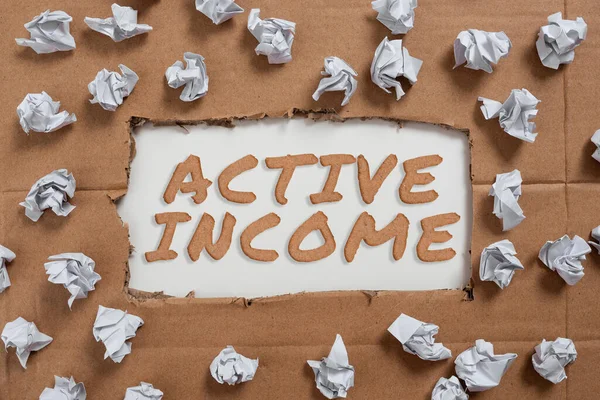 Handwriting Text Active Income Business Idea Royalties Salaries Pensions Financial — Foto de Stock