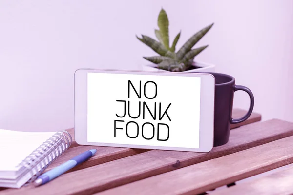 Handwriting Text Junk Food Concept Meaning Stop Eating Unhealthy Things — Stock Fotó