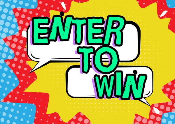 Text Sign Showing Enter Win Concept Meaning Sweepstakes Trying Luck — Foto Stock