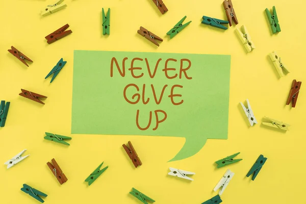 Sign Displaying Never Give Conceptual Photo Keep Trying You Succeed — 스톡 사진