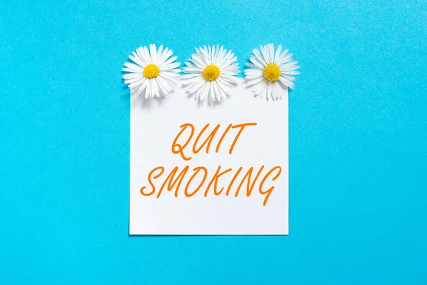 Text Caption Presenting Quit Smoking Word Discontinuing Stopping Use Tobacco — Foto Stock