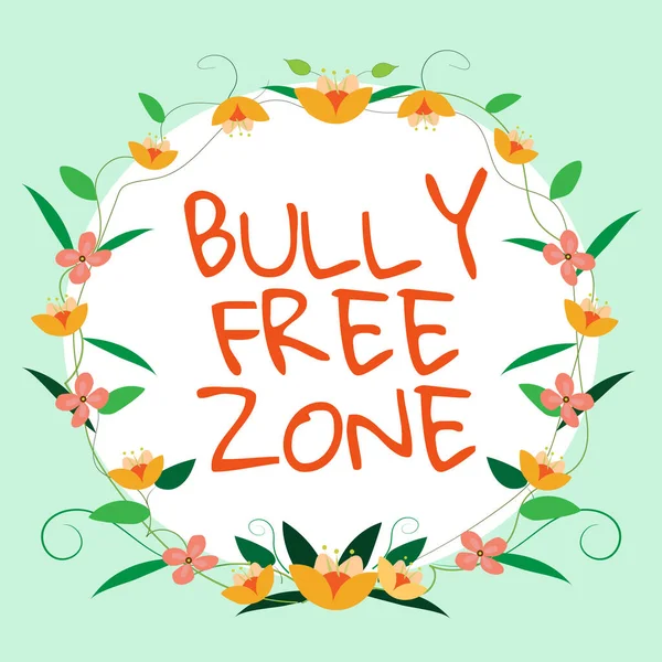 Writing Displaying Text Bully Free Zone Business Showcase Respectful Other — Foto Stock