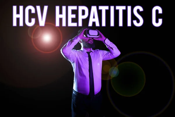 Text Caption Presenting Hcv Hepatitis Word Written Liver Disease Caused — Fotografia de Stock