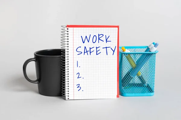 Text Sign Showing Work Safety Word Written Policies Control Place — Foto Stock