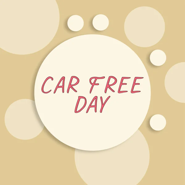 Εννοιολογική Απεικόνιση Car Free Day Internet Concept Environment Protection World — Φωτογραφία Αρχείου