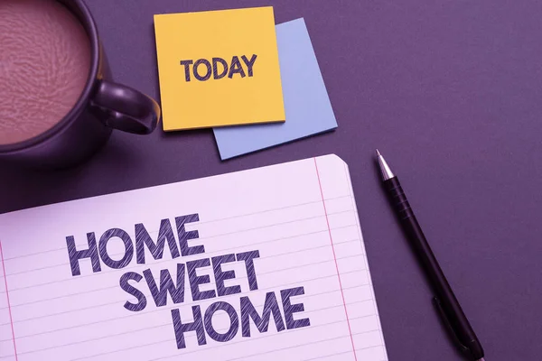 Text Caption Presenting Home Sweet Home Concept Meaning House Finally — Stok Foto