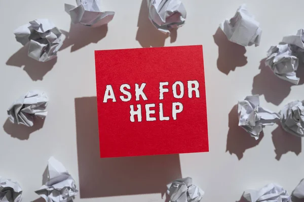 Text Showing Inspiration Ask Help Word Written Request Support Assistance — Fotografia de Stock