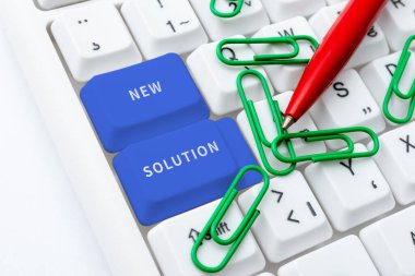 Writing displaying text New Solution, Word Written on Modern Innovation Latest effective approach to a problem -48963