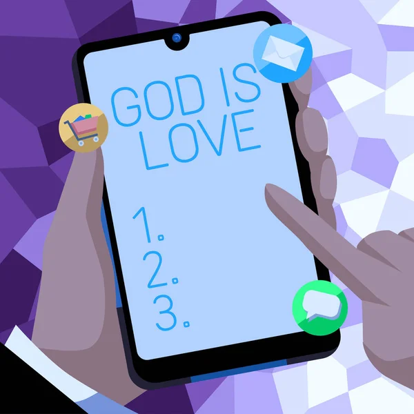 Text Sign Showing God Love Business Idea Believing Jesus Having — 스톡 사진