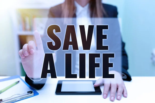 Text Caption Presenting Life Word Help Assistance Saving Someone Medical — Fotografia de Stock