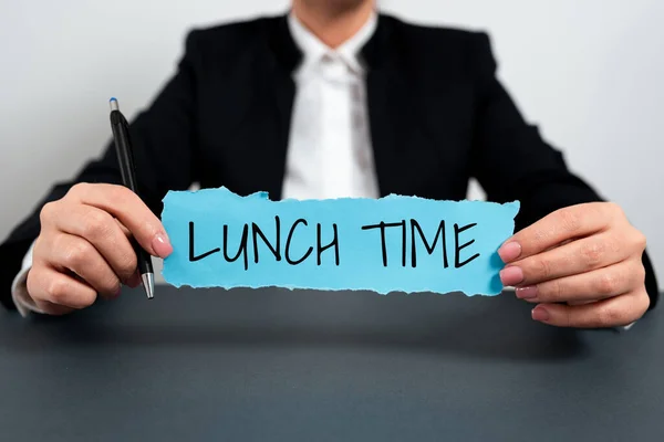 Inspiration Showing Sign Lunch Time Business Overview Meal Middle Day — Foto Stock