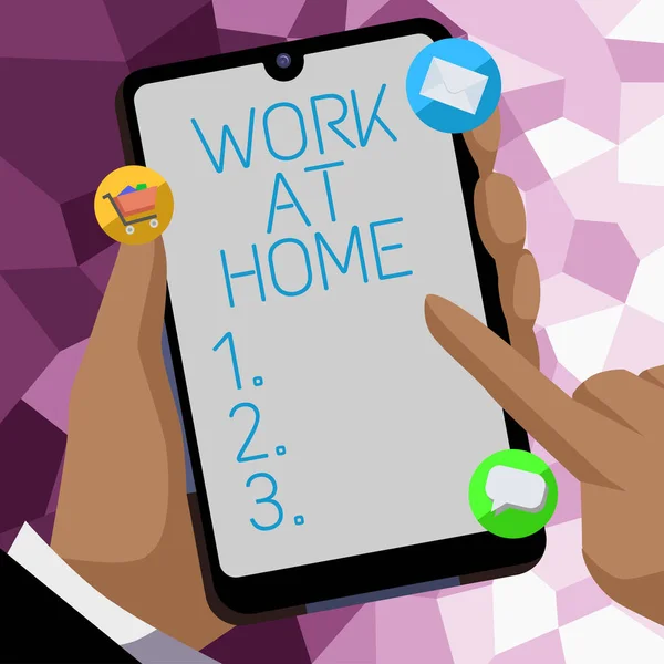 Conceptual Caption Work Home Business Showcase Freelance Job Working Your — Fotografia de Stock