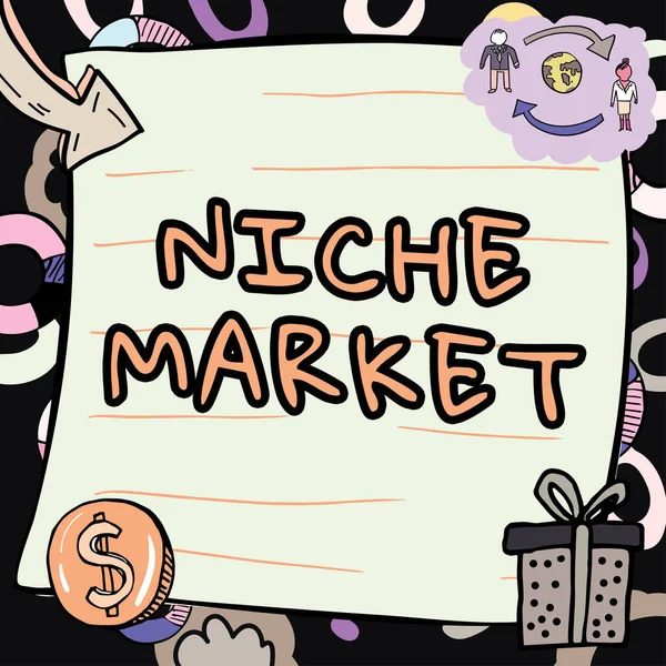 Sign Displaying Niche Market Business Approach Subset Market Which Specific — Foto Stock