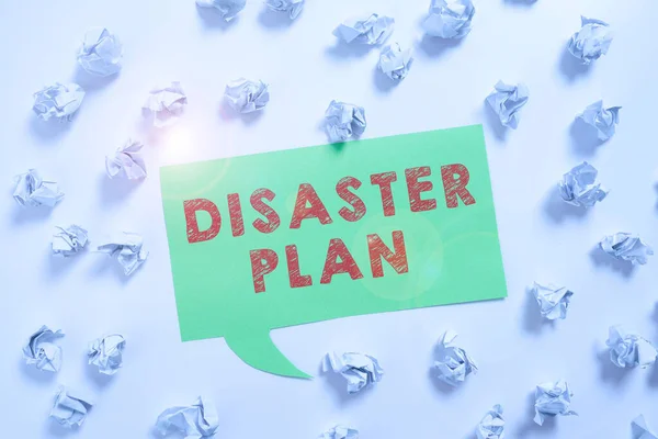 Inspiration Showing Sign Disaster Plan Word Respond Emergency Preparedness Survival — Foto Stock