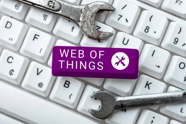 Text Sign Showing Web Things Word Written Internet Technology Online — Fotografia de Stock