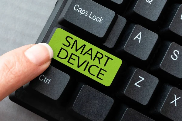 Sign Displaying Smart Device Business Idea Electronic Gadget Able Connect — Fotografia de Stock