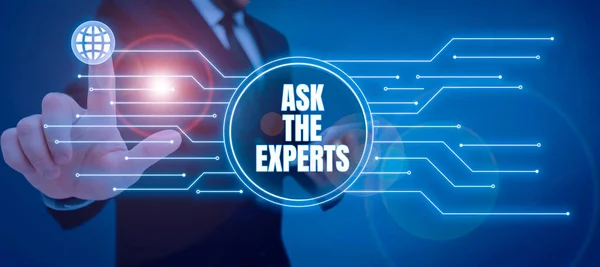 Κείμενο Που Δείχνει Έμπνευση Ask Experts Word Γράφτηκε Στο Look — Φωτογραφία Αρχείου