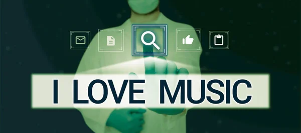 Inspiration Showing Sign Love Music Word Having Affection Good Sounds — Fotografia de Stock