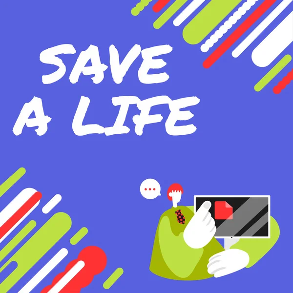 Conceptual Caption Life Business Approach Help Assistance Saving Someone Medical —  Fotos de Stock