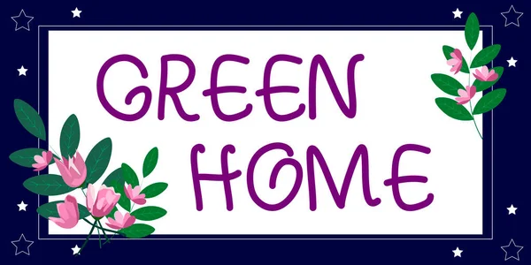 Χειρόγραφο Κείμενο Πράσινο Σπίτι Έννοια Που Σημαίνει Μια Περιοχή Γεμάτη — Φωτογραφία Αρχείου