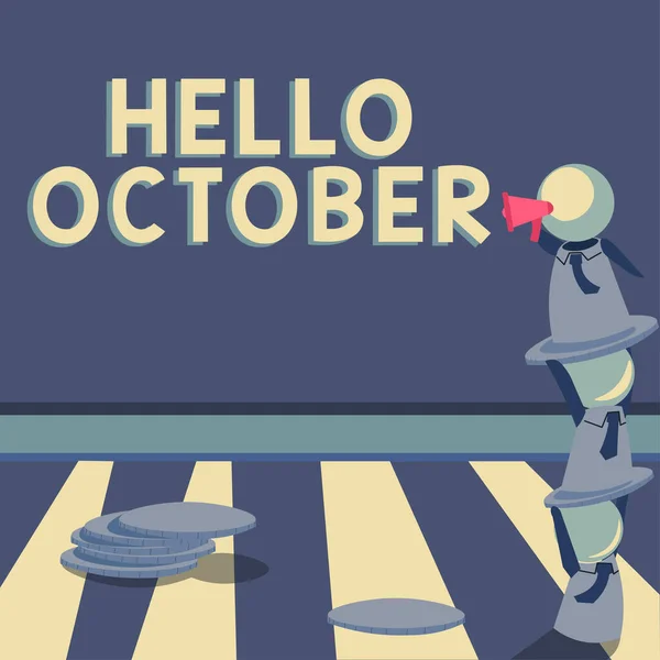Conceptual Display Hello October Business Concept Last Quarter Tenth Month — Foto de Stock