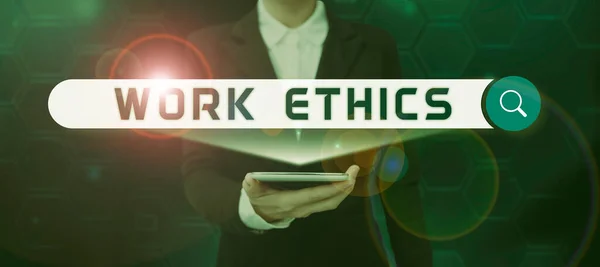 Conceptual Caption Work Ethics Business Concept Set Values Centered Importance — Stockfoto