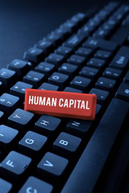 Handwriting text Human Capital, Internet Concept Intangible Collective Resources Competence Capital Education -48869