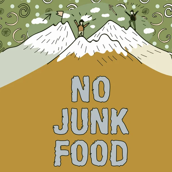 Conceptual Display Junk Food Word Stop Eating Unhealthy Things Diet — Stock Fotó